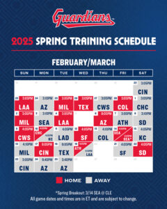 Cleveland Guardians Spring Training schedule