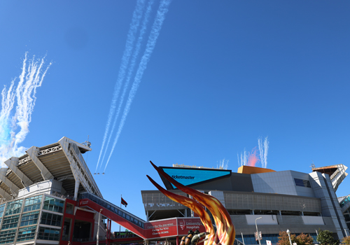 NASA flyover at Browns game - Three Freedom 250 F-5 jets